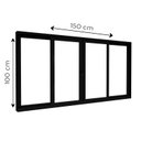 Ver imagem 2 de Janela de Alumino de Correr Central 4 Folhas 100x150cm Lucasa Eccellente