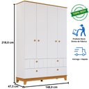 Ver imagem 5 de Guarda Roupas Infantil Estilo Retrô 100% Mdf 4 Portas