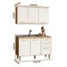 Cozinha Modulada 2 Peças 1,20 M 5 Portas 3 Gavetas Freijó Off White Cristal Fire Shop Jm - 4