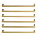 Ver imagem 1 de Kit 6 Puxadores de Armários Dourado Fosco Reto 19,2cm Torralba Oeiras Alça Balcões Portas Gavetas