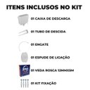 Ver imagem 2 de Caixa de Descarga Elevada de 6,8 À 9l Branca + Tubo de Descida + Espude + Engate + Fita Veda Rosca