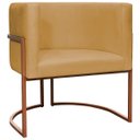Ver imagem 1 de Poltrona Decorativa Recepção Luna Suede Cores Base de Ferro Bronze