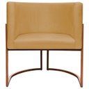 Ver imagem 3 de Poltrona Decorativa Recepção Luna Suede Cores Base de Ferro Bronze