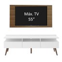 Ver imagem 4 de Rack Madesa Londres e Painel para TV até 55 Polegadas Branco/Rustic Cor:Branco/Rustic