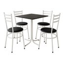 Ver imagem 1 de Conjunto Mesa Branca 70x70cm Tampo Preto com 4 Cadeiras Epoxi