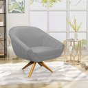Ver imagem 2 de Poltrona Giratória Giovana Suede Cinza Base Madeira MA30 - D’Rossi