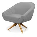Ver imagem 4 de Poltrona Giratória Giovana Suede Cinza Base Madeira MA30 - D’Rossi