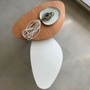 Ver imagem 5 de Kit 2 Mesas de Centro Orgânicas Pés Palito em Madeira Branco e Mel