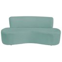 Ver imagem 3 de Kit Sofá Curvo Amsterdã 140cm e Poltrona Luiza Max Suede Cor Azul Ciano