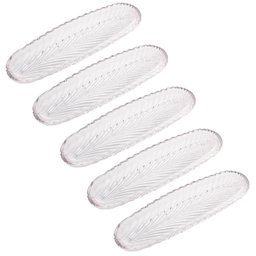 Kit 5 Pratos de Cristal Leaf 39x14cm Lyor Travessa Bandeja Pães Doces Hotel Pousada - 1