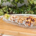 Ver imagem 3 de Kit 5 Pratos de Cristal Leaf 39x14cm Lyor Travessa Bandeja Pães Doces Hotel Pousada