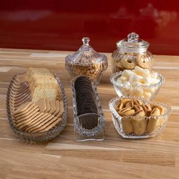 Kit 5 Pratos de Cristal Leaf 39x14cm Lyor Travessa Bandeja Pães Doces Hotel Pousada - 2