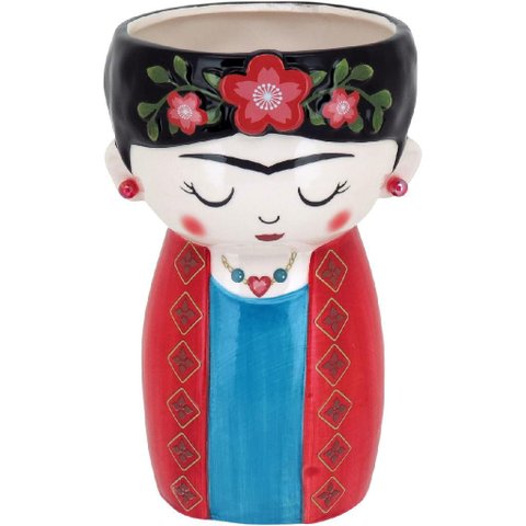 Vaso Decorativo Planta Cachepô Cerâmica 21x13x13cm Colorido