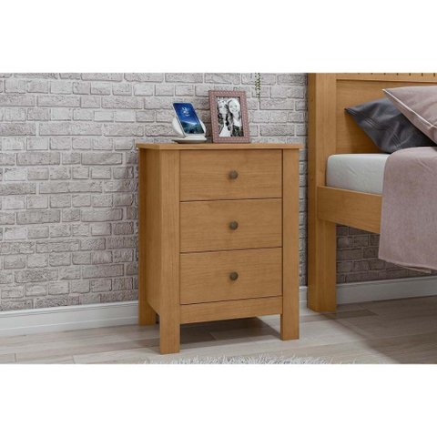 Mesa Cabeceira Maggiore C- 3 Gavetas Rovere-amêndoa - Lopas