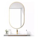 Ver imagem 3 de Espelho Oval 70x50cm com Moldura Alumínio Dourado