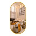 Ver imagem 4 de Espelho Oval 70x50cm com Moldura Alumínio Dourado