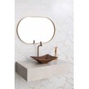Ver imagem 7 de Espelho Oval 70x50cm com Moldura Alumínio Dourado