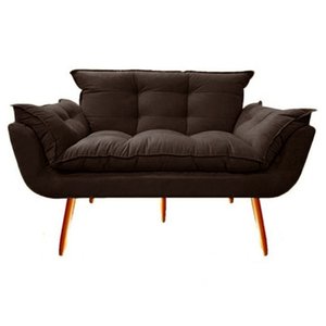 Namoradeira Decorativa Opala Suede Marrom - Twdecora