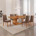 Ver imagem 2 de Mesa de Jantar Alvorada 180 cm Tampo MDF Canto Copo Laminado e 6 Cadeiras Yasmin