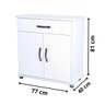 Balcão Multiuso/ Buffet 2 Portas Gaveta com Rodízio - Bella Vercelli 220:Branco - 3