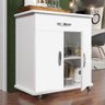 Balcão Multiuso/ Buffet 2 Portas Gaveta com Rodízio - Bella Vercelli 220:Branco - 1