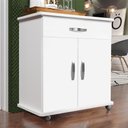 Ver imagem 2 de Balcão Multiuso/ Buffet 2 Portas Gaveta com Rodízio - Bella Vercelli 220:Branco