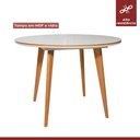 Ver imagem 3 de Mesa de Jantar Tampo de Vidro 110cm Godam Espresso Móveis Cinamomo/Off White