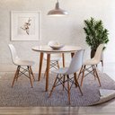 Ver imagem 2 de Mesa de Jantar Tampo de Vidro 110cm Godam Espresso Móveis Cinamomo/Off White