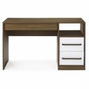 Ver imagem 6 de Escrivaninha Mesa Escritório Harpia 3 Gavetas 1 Nicho 120cm Yescasa Branco E Amêndoa