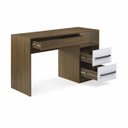 Ver imagem 7 de Escrivaninha Mesa Escritório Harpia 3 Gavetas 1 Nicho 120cm Yescasa Branco E Amêndoa