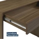 Ver imagem 4 de Escrivaninha Mesa Escritório Harpia 3 Gavetas 1 Nicho 120cm Yescasa Branco e Amêndoa Marrom