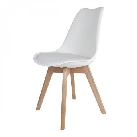 Cadeira Base em Madeira Saarinen Wood Branco