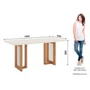 Ver imagem 2 de Mesa de Jantar Yara 180 Cm Canto Arredondado com Vidro Nature Off White – Henn