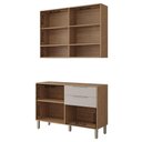 Ver imagem 3 de Armario Aereo com Balcão Divina 120cm com 4 Portas 2 Gavetas Freijo/off White