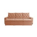 Ver imagem 6 de Sofá Retrátil Sunset Supreme 290m Suede Elegante 3 Lugares com Sistema Reclinável Milão Laranja
