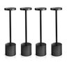 Kit 4 Luminárias de Mesa Touch Candeeiro Led sem Fio Recarregável Preta - 1