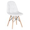 KIT - Mesa redonda Eames 100 cm preto + 4 cadeiras estofadas Eiffel Botonê Branco - 4