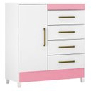 Ver imagem 2 de Cômoda Montevideu Branco Rosa Flex com Pés - Demóbile