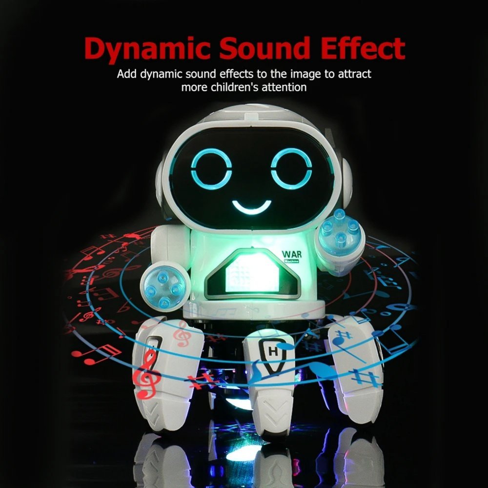 Robô Aranha Dançarino de 6 Pernas com Luz e Som P&D Azul - 6