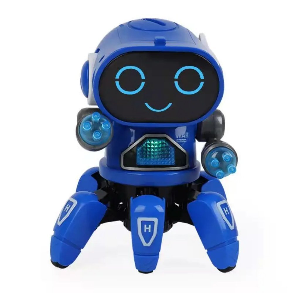 Robô Aranha Dançarino de 6 Pernas com Luz e Som P&D Azul