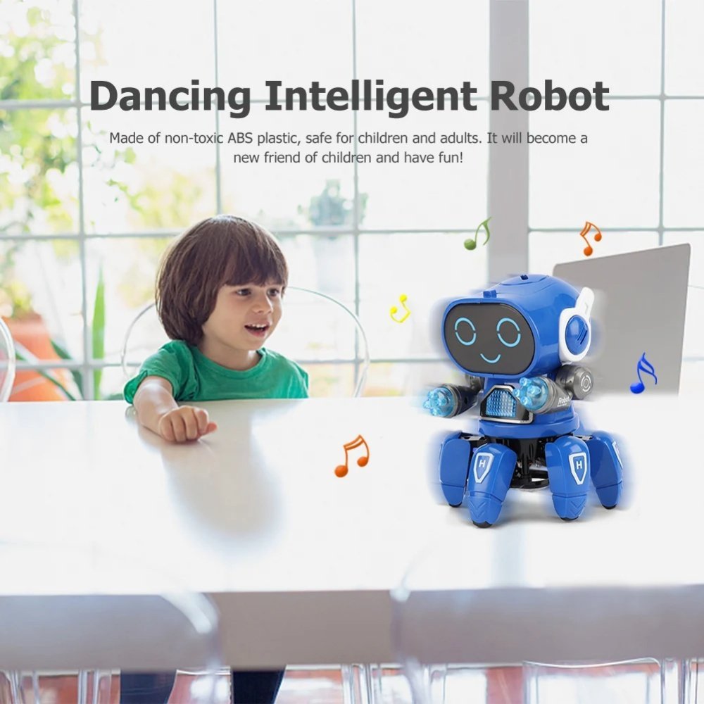 Robô Aranha Dançarino de 6 Pernas com Luz e Som P&D Azul - 7