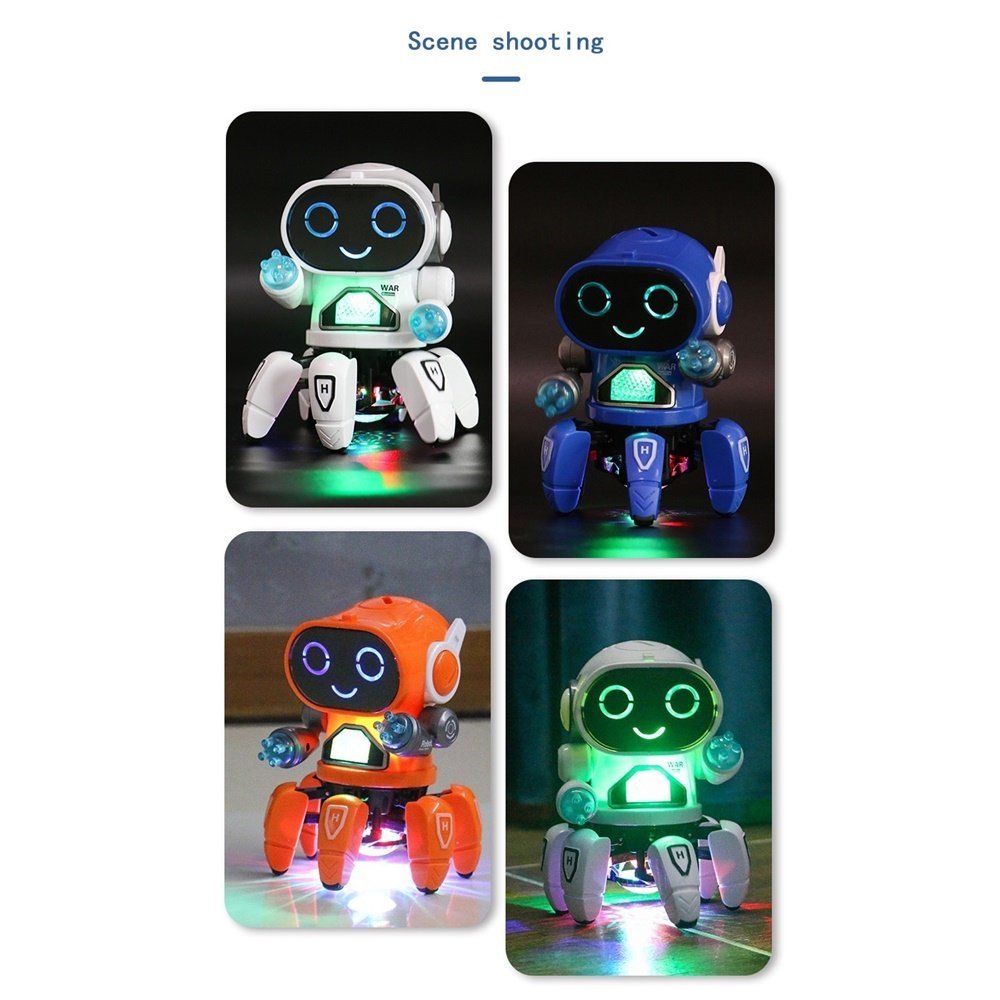 Robô Aranha Dançarino de 6 Pernas com Luz e Som P&D Azul - 8