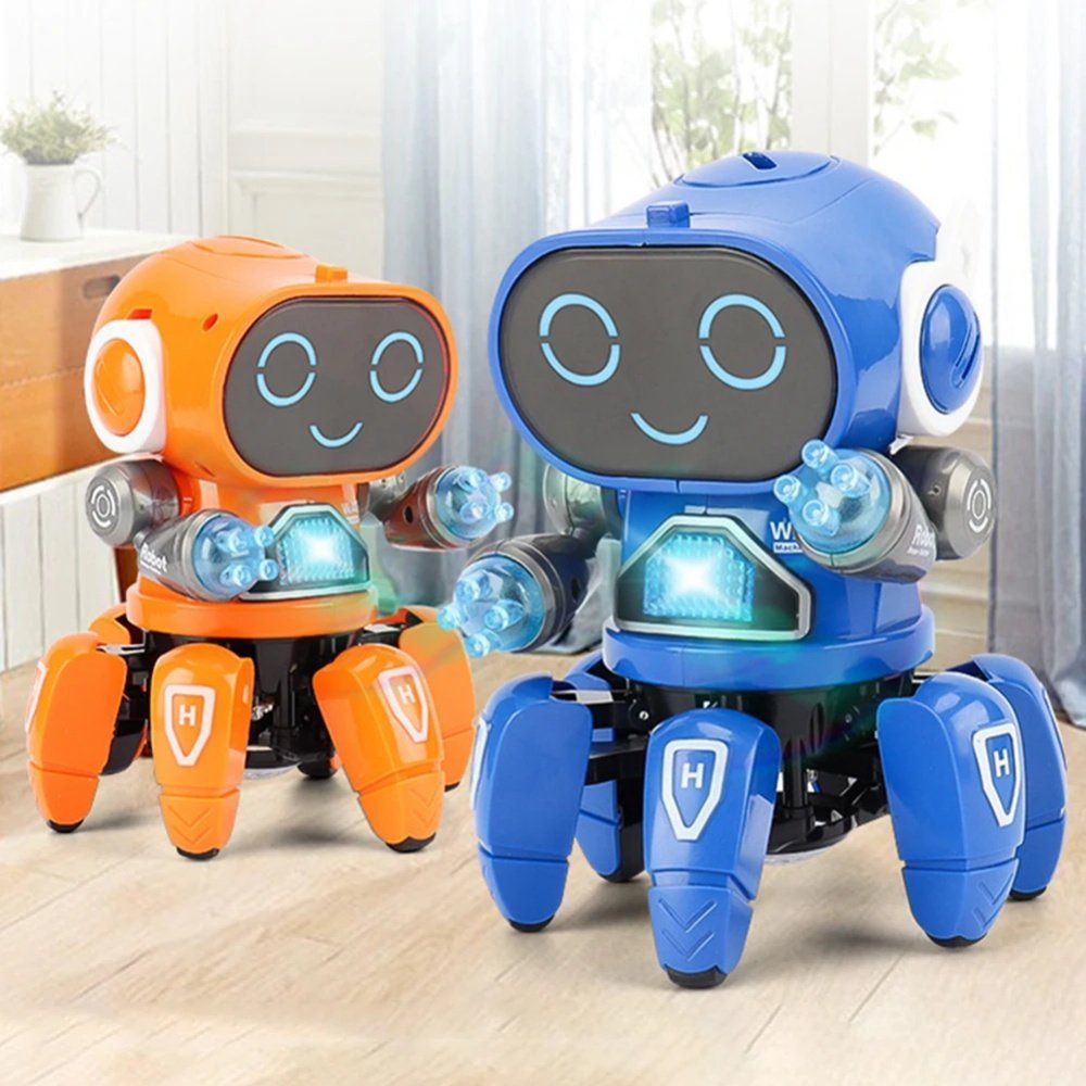 Robô Aranha Dançarino de 6 Pernas com Luz e Som P&D Azul - 3