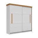 Ver imagem 1 de Guarda Roupa Casal 2,25m Portas de Correr 3 Gavetas 100% Mdf Cor:branco Brilho com Freijó