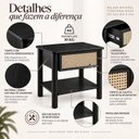 Ver imagem 5 de Mesa de Apoio com Gaveta Ratan Nature Laminada Ébano