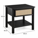Ver imagem 4 de Mesa de Apoio com Gaveta Ratan Nature Laminada Ébano