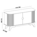 Ver imagem 6 de Aparador Buffet para Sala de Jantar 2 Portas 140cm Orgânico Ripado Bach A05 Cinamomo Off White -
