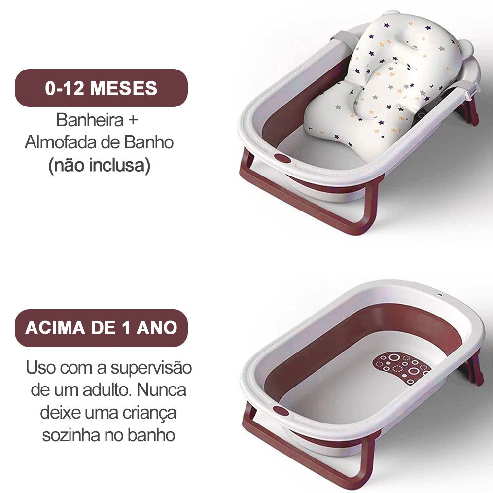 Banheira para Bebê Infantil Retrátil Dobrável Modelo Slim 38 Litros - 0 ...