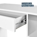 Ver imagem 5 de Escrivaninha Mesa Escritório Harpia 3 Gavetas 1 Nicho 120cm Yescasa Branca