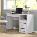 Ver imagem 1 de Escrivaninha Mesa Escritório Harpia 3 Gavetas 1 Nicho 120cm Yescasa Branca
